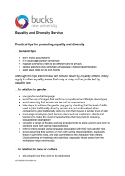 Equality and diversity general tips