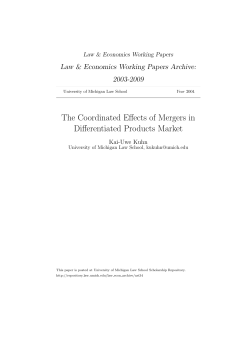 The Coordinated Effects of Mergers in Differentiated Products Market