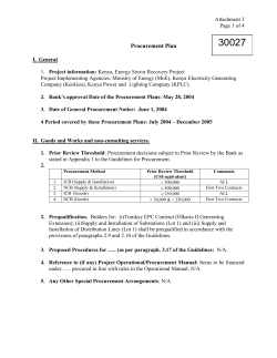 Procurement Plan - World bank documents