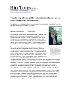 Time to stop playing politics with climate change