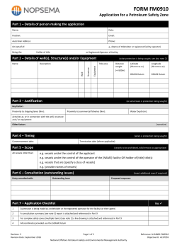 N-04800-FM0910 - Application for a Petroleum Safety Zone