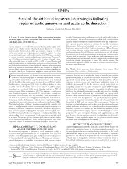 State-of-the-art blood conservation strategies following repair of