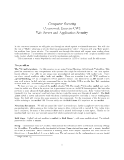 Computer Security Coursework Exercise CW1 Web Server and