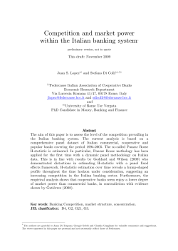Competition and market power within the Italian banking
