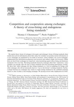 Competition and cooperation among exchanges - UNC