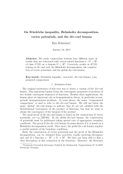 On Friedrichs inequality, Helmholtz decomposition, vector potentials