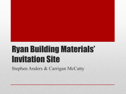 Ryan Building Materials* Invitation Site