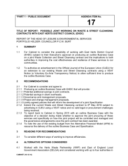 Procurement of Waste and Street Cleansing