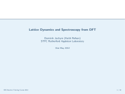 Lattice Dynamics and Spectroscopy from DFT