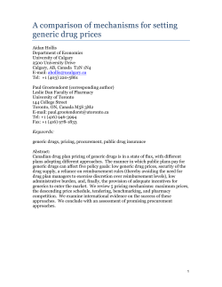 A comparison of mechanisms for setting generic drug prices