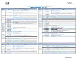 Arab Open University Academic Calendar