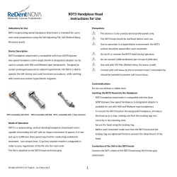 RDT3 Handpiece Head Instructions for Use