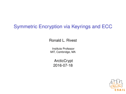 Symmetric Encryption via Keyrings and ECC
