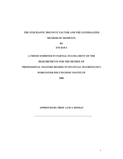 the stochastic discount factor - Worcester Polytechnic Institute