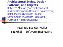 Architectural Styles, Design Patterns, and Objects