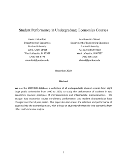 Student Performance in Undergraduate Economics Courses