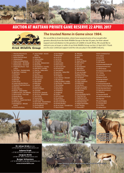 AUCTION AT MATTANU PRIVATE GAME RESERVE 22 APRIL 2017