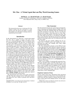 Mr. Clue - A Virtual Agent that can Play Word