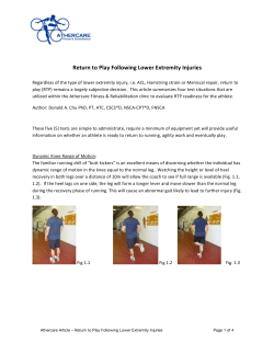 Return to Play Following Lower Extremity Injuries
