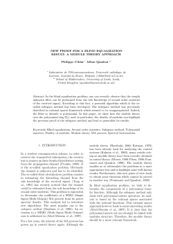 NEW PROOF FOR A BLIND EQUALIZATION RESULT