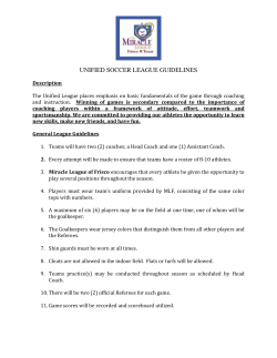 unified soccer league guidelines