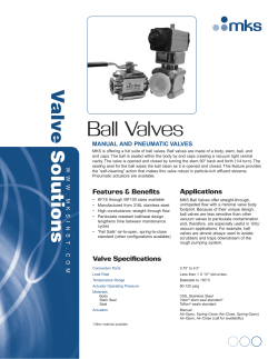 Ball Valves from MKS Instruments