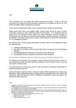 HS/1 This document is our core health and safety