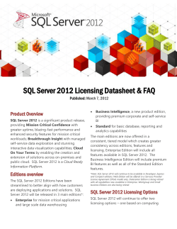SQL Server 2012 Licensing