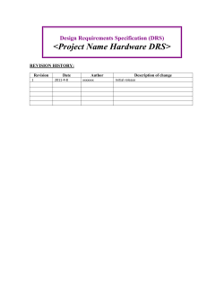 Design Requirements Specification (DRS)