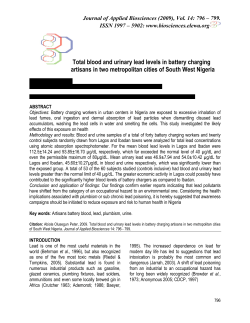 total blood and urinary levels in battery chargers randomly selected