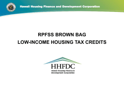 Low Income Housing Tax Credits - Real Property and Financial