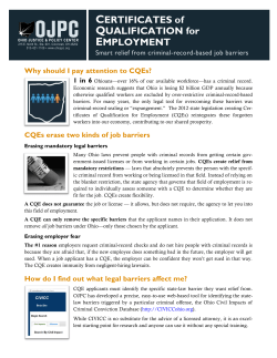 CERTIFICATES of QUALIFICATION for EMPLOYMENT