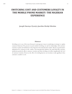 switching cost and customers loyalty in the mobile phone market