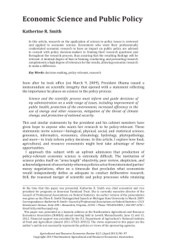 Economic Science and Public Policy