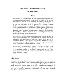 Differentiation : The Quintessence of Strategy