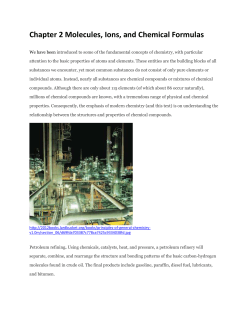Chapter 2 Molecules, Ions, and Chemical Formulas
