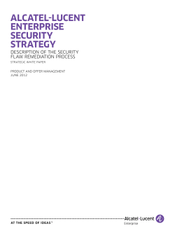 Alcatel-lucent Security Strategy Paper EN White Paper