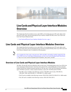 Line Cards and Physical Layer Interface Modules Overview