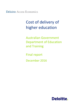 Cost of delivery of Higher Education