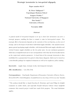 Strategic inventories in two-period oligopoly