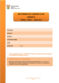 CONSTRUCTION OF GEOMETRIC FIGURES Term 2 Lesson 8