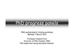 PhD progress panels