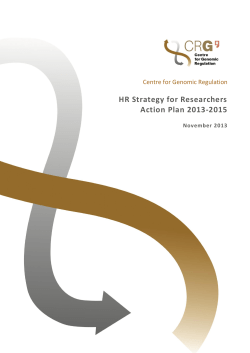 HR Strategy for Researchers Action Plan 2013-2015