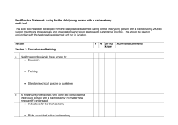 Best Practice Statement: caring for the child/young person with a