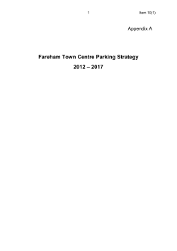 Fareham Town Centre Parking Strategy 2012-2017