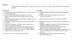 PRIORITY 1 Further improve teaching so that it is good or better