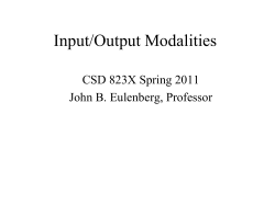 Input/Output Modalities