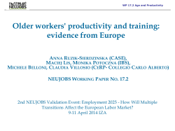 Older workers` productivity and training
