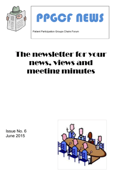 PPG Chairs Forum Newsletter Issue 6