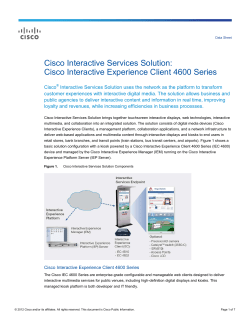 Cisco Interactive Services Solution: Cisco Interactive